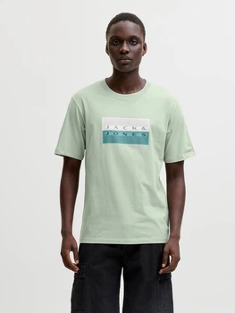 Футболка хлопковая длинная мужская Jack & Jones 12297140 5XL Aqua Gray (5715874691937)