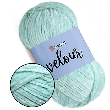 YarnArt Velour, Небесный №864 - плюшевая пряжа ЯрнАрт Велюр 100 г / 170 м, 100% микрополиэстер, для джемперов, кардиганов, шапок и аксессуаров