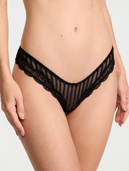 Трусики танга женские Victoria's Secret 31006054 S Черные (1159862607)