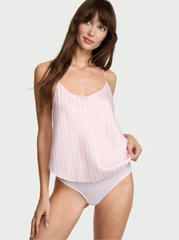 Пижамная майка женская больших размеров Victoria's Secret 984339526 XL Белый/Розовый (1159863031)