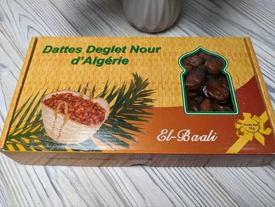Фініки вялені Деглет Нур Королевські з Алжиру Souf El-Baali Dattes Deglet Nour d'Algerie Соуф ель-баалі Алжирські Коробка 1кг