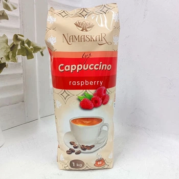 Напій Капучино розчинний Namaskar Cappuccino typ Raspberry Намаскар Малиново-кавовий смак вакуум Пакет 80порцій 1000г