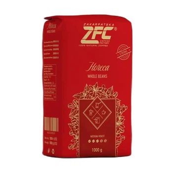 Кава в зернах ZFC Horeca Whole beans Medium roast 100% Robusta Закарпатська фабрика кави Середнє обсмаження 1000г