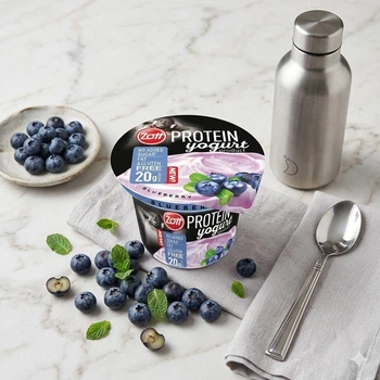 Йогурт Протеїновий без цукру Zott Protein Yogurt Blueberry Зотт Енергетичний Білок 20г смак Чорничний стакан 200г