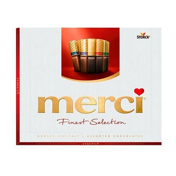 Шоколадні цукерки міні Плитки асорті Storck Merci Finest Selection Grosse Vielfalt Assorted Chocolate Red Мерсі Коробка 250г