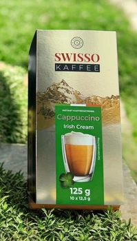 Капучіно розчинний Swisso cappuchino Irish Cream Instant Kaffee Getrank Coffee Свіссо смак Ірландські вершки 10стіків Коробка 125г