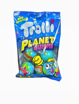 Жувальні гумки у формі космічних Планет Trolli Planet Gummi Sour Filling Тролі планети Кисла начинка 4шт 75г