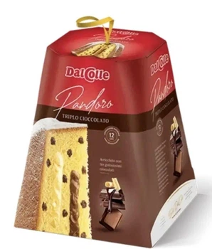 Панеттоне Пандоро DalColle Pandoro Triplo Cioccolato ДалКолле Класичний Три Шоколади Бокс з ручкою 750г
