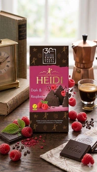 Шоколад чорний Heidi Dark&Raspberry Dark Chocolate 48% Хайді плитка солодка Малина в темному шоколаді Плитка 80г