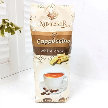 Напій Капучино розчинний Namaskar Cappuccino typ White Choco Намаскар білий Шоколад з кавою смак вакуум Пакет 80порцій 1000г