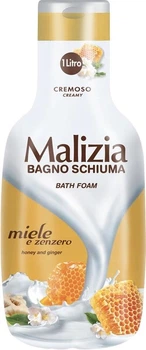 Гель-піна для душу та ванни Релаксуюча Malizia Bagno Schiuma Bath Foam Cremoso Miele Zenzero Малізія Кремова Мед Імбір 1000мл