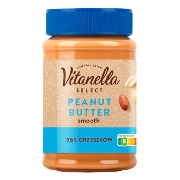 Арахісова паста Vitanella Select Peanut butter Smooth 96% Вітанела Селект масло Цільне Гладке Баночка 450г
