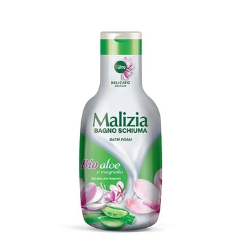 Гель-піна для душу та ванни Релаксуюча Malizia Bagno Schiuma Bath Foam Bio Delicato Aloe Magnolia Малізія Алое Магнолія 1000мл