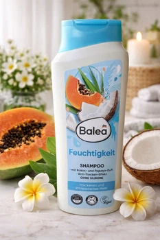 Шампунь щоденний Balea Feuchtigkeit Champoo Kokos Papaya Балеа для Сухого волосся аромат Кокос Папайя 300мл