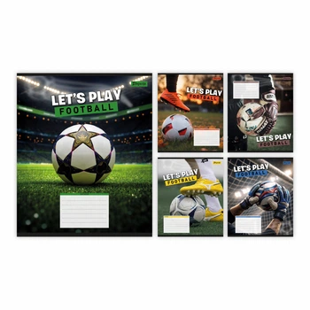 Набір зошитів учнівських 1Bересня "Let's play football" лінія, 18 аркушів, 25 зошитів 768751