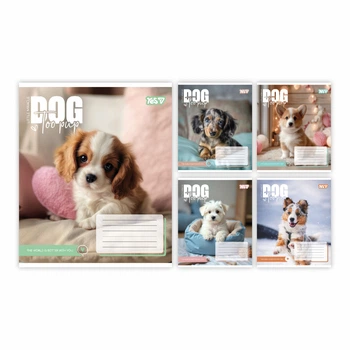 Набір зошитів учнівських Yes "Dog too pup" коса лінія, 12 аркушів, 25 зошитів 768733
