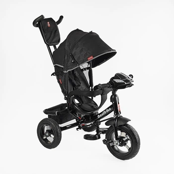 Детский трехколесный велосипед Best Trike 3390 с фарой, USB, Bluetooth, пультом и родительской ручкой