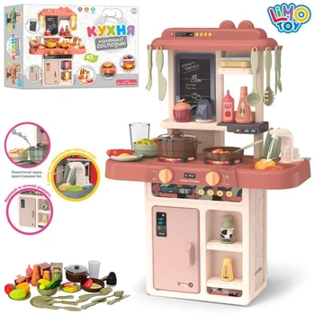 Дитяча ігрова Кухня Limo Toy, мийка, плита, посуд, продукти, 36 предметів, музика, світло, на батарейках