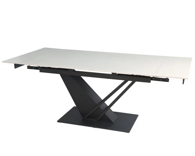 Стол FERNANDO CERAMIC 140(200)*90 бежевый/черный