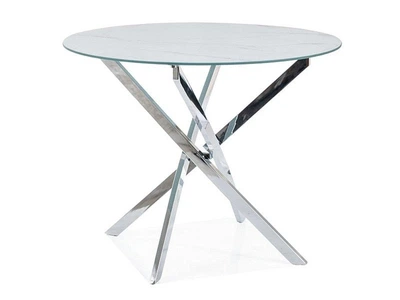 Cтел AGIS белый эффект мрамора/хром д.90