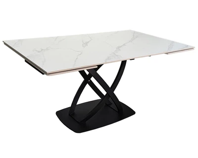 Стол HILDA CERAMIC 160(240)*90 белый мат/черный