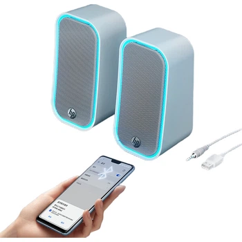 Універсальний динамік для комп'ютера, Bluetooth, настільного комп'ютера, дротового динаміка HP 6004C, білого кольору