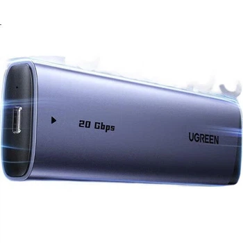 Корпус для зовнішнього SSD-накопичувача UGREEN M.2 NVMe/SATA з двома протоколами 20 Гбіт/с, сумісний з ноутбуками, настільними комп'ютерами та телефонами Apple 17, портативний корпус для зовнішнього SSD-накопичувача 55150