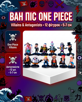 Фигурки Ван Пис One Piece Monkey Luffy Луффи Соломенная шляпа аниме 12 шт 5 см