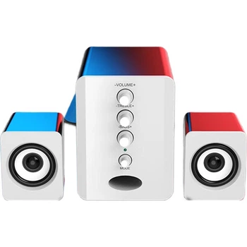 Настольные компьютерные колонки Saida с Bluetooth, компактные, 2.1-канальные, сабвуфер, высокое качество звука, большая громкость, для дома, игр, офиса, проводное подключение через USB, модель D-202.