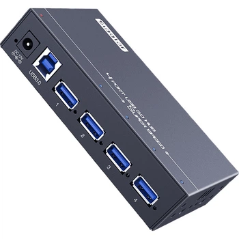 Док-хаб SIPOLAR USB3.0 з 4-портовим розгалужувачем A-4U30 (1 метр) промислового класу для ноутбуків та настільних комп'ютерів, підключає жорсткі диски, клавіатуру, мишу, зарядку, кожен порт 1A з адаптером живлення