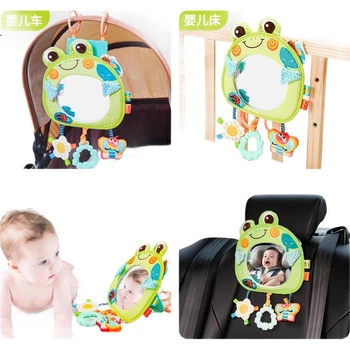 Подвесное украшение Jollybaby Baby, игрушечная машинка для детского автокресла, зеркало для наблюдения за ребенком в автомобиле, забавное автомобильное зеркало в виде обнимающей лягушки.