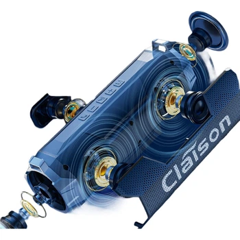 CLAISON T9 Bluetooth-колонка високої якості водонепроникний аудіосабвуфер зовнішня портативна довговічна батарея настільна бездротова колонка для домашнього використання з слотом для карт пам'яті, колір темно-сірий