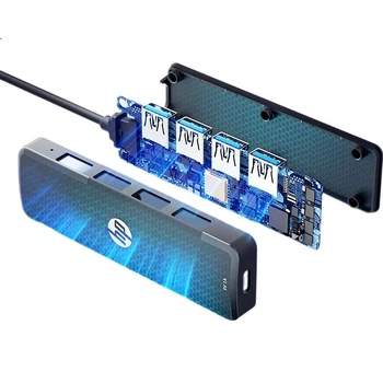 USB-хаб HP DHC-CT100C 4 в 1 настільний, 4×USB 3.0, чорний