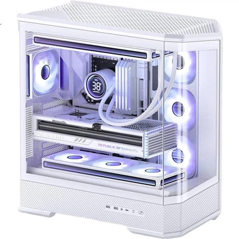 Корпус JONSBO D400 ATX панорамный с поддержкой двух СЖО 360 мм и Type-C Gen2, белый