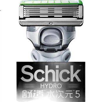 Сменные лезвия Schick [водостойкая бритва с регулируемым давлением, 5 дюймов, для чувствительной кожи] [2 лезвия] без ручки, мужская бритва