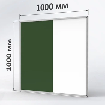 Маркерно-крейдяна магнітна дошка ТСО біла зелена 100×100 см