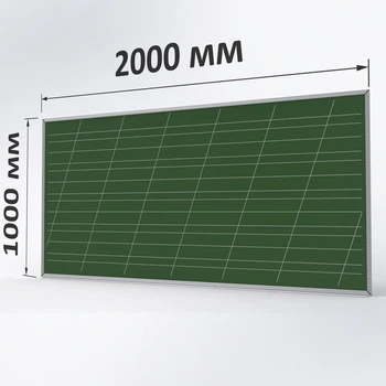 Магнітна крейдяна дошка ТСО зелена 100×200 см, в косу лінію