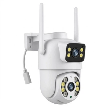 IP-камера видеонаблюдения RIAS Q13 (iCSee APP) Wi-Fi 2 объектива 3MP+3MP уличная поворотная White (3_08253)