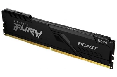 Пам'ять 8Gb DDR4, 3200 MHz, Kingston Fury Beast, Black, 16-18-18, 1.35V, з радіатором (KF432C16BB/8)