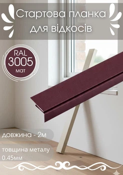Стартовая планка для откосов SIMBUD 2 м RAL3005 мат