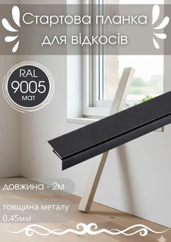 Стартовая планка для откосов SIMBUD 2 м RAL9005 мат