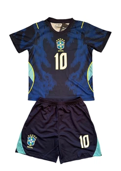 Дитяча футбольна форма Neymar Brazil Неймар Бразилія (Номер 10) Виїзна форма. Новий сезон 2026/2027. Розмір 24 (на зріст 125-135см) Вишиті емблеми. Футболка + шорти.