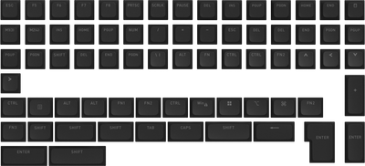 Набор кейкапов Hator OMA profile PBT keycap set, B-part, ANSI/ISO, 60/65/75/87/98/104 Black (HTS503)