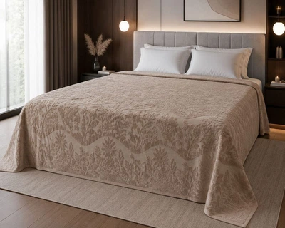 Простирадло махрове жакардове Parisa Home Premium 150х200 щільність 470 г/м2 бежеве