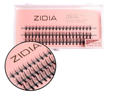 Ресницы накладные пучковые Zidia Cluster Lashes 16D KIM C 0.10 MIX (3 ленты, размер 8/10/12 мм)