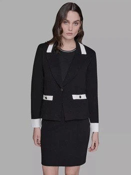 Пиджак классический короткий женский Karl Lagerfeld 279700541 XL Черный (1159863114)