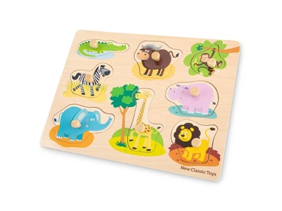Деревянный пазл Сафари, New Classic Toys, 8 эл., 10431