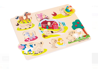 Деревянный пазл Ферма, New Classic Toys, 8 эл., 10430