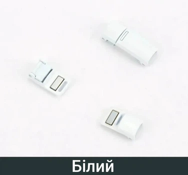 Застібка для шнурків магнітна металева Білий 2 шт (0147)