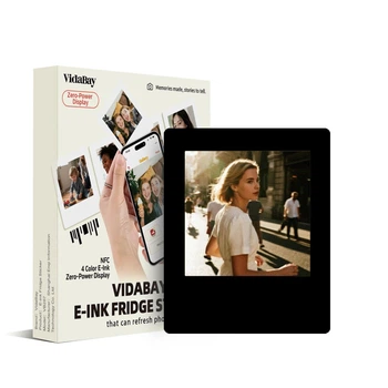 Фоторамка-магнит VidaBay FridgeMagnet с экраном E‑Paper загрузка фото через NFC Black (6979981540024)